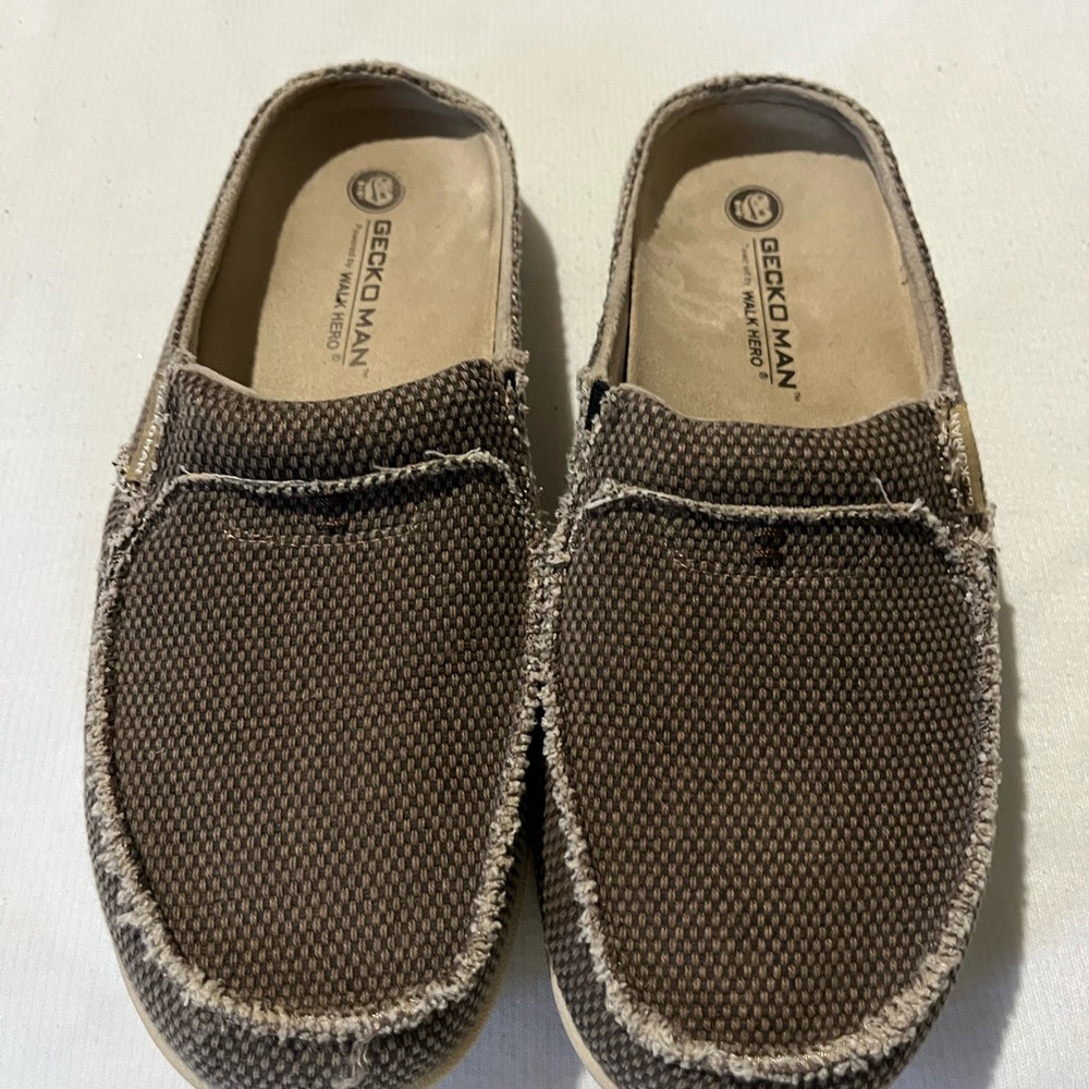 GECKO MAN Men’s“Walk Hero” Brown Slip-On Canvas Men's Shoes Size 11
